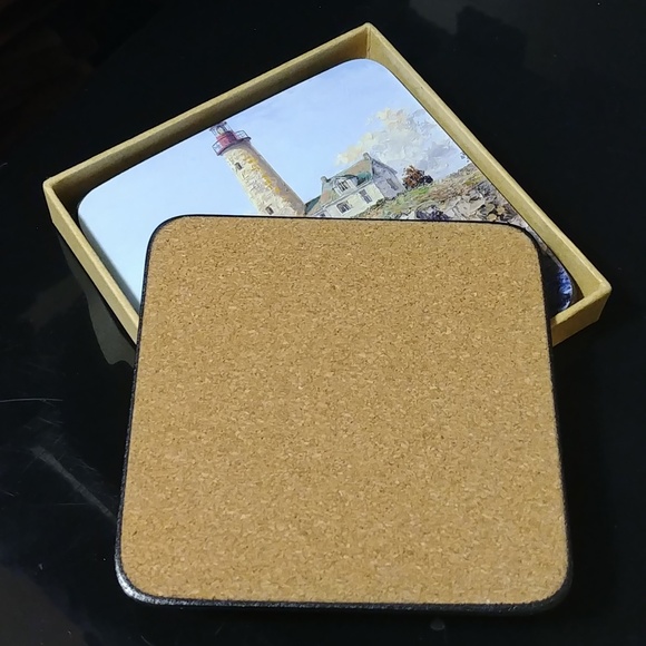 James Lorimer Keirstead Premium Corkback Coasters Bass Harbour Light - Picture 2 of 7